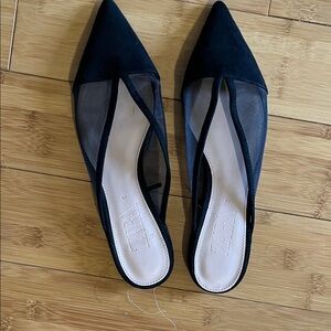 Zara Black Sheer Pointed Loafers